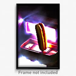Pixel Art Poster - Cavernous Hot Dog (8 Bit Psychedelic Trippy Video Game Print)