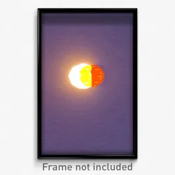 Pixel Art Poster - Flat Sun And Moon (8 Bit Psychedelic Trippy Video Game Print)