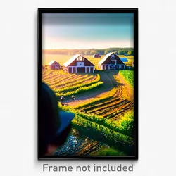 Pixel Art Poster - Rundown Farm (8 Bit Psychedelic Trippy Video Game Print)