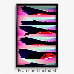 Pixel Art Poster - Crazy Mouth (8 Bit Psychedelic Trippy Weird Video Game Print)