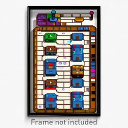 Pixel Art Poster - Tiny Board Game (8 Bit Psychedelic Trippy Video Game Print)