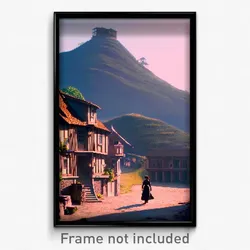 Pixel Art Poster - Quaint Ridge (8 Bit Psychedelic Trippy Video Game Print)
