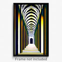 Pixel Art Poster - Zigzag Colonnade (8 Bit Psychedelic Trippy Video Game Print)
