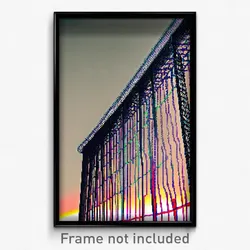 Pixel Art Poster - Digital Wire Frame Thoroughfare (8 Bit Video Game Print)