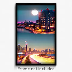 Pixel Art Poster - Round Canadian City (8 Bit Psychedelic Video Game Print)