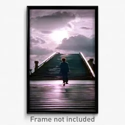Pixel Art Poster - Cloudy Steps (8 Bit Psychedelic Trippy Video Game Print)