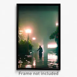 Pixel Art Poster - Homely Flood (8 Bit Psychedelic Trippy Video Game Print)