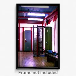 Pixel Art Poster - Antique Locker Room (8 Bit Psychedelic Video Game Print)