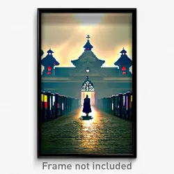 Pixel Art Poster - Vivid Nunnery (8 Bit Psychedelic Trippy Video Game Print)
