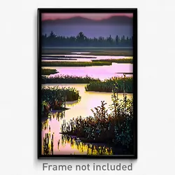 Pixel Art Poster - Brisk Marsh (8 Bit Psychedelic Trippy Weird Video Game Print)