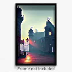 Pixel Art Poster - Creepy Quay (8 Bit Psychedelic Trippy Weird Video Game Print)