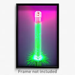 Pixel Art Poster - Digital Wire Frame Pillar (8 Bit Video Game Print)