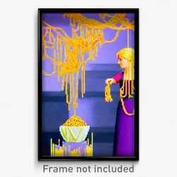 Pixel Art Poster - Brisk Spaghetti (8 Bit Psychedelic Trippy Video Game Print)