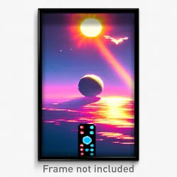 Pixel Art Poster - Remote Sun And Moon (8 Bit Psychedelic Video Game Print)