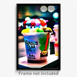 Pixel Art Poster - Famous Boba Tea (8 Bit Psychedelic Trippy Video Game Print)