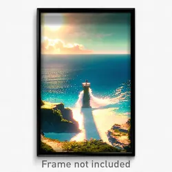 Pixel Art Poster - Enchanting Ocean (8 Bit Psychedelic Trippy Video Game Print)