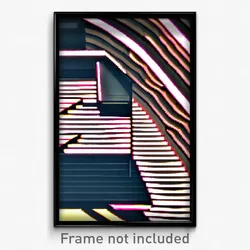 Pixel Art Poster - Wavy Terrace (8 Bit Psychedelic Trippy Video Game Print)