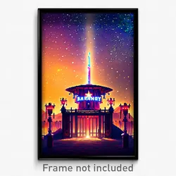 Pixel Art Poster - Starry Barony (8 Bit Psychedelic Trippy Video Game Print)
