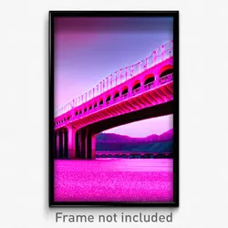 Pixel Art Poster - Pink Viaduct (8 Bit Psychedelic Trippy Video Game Print)