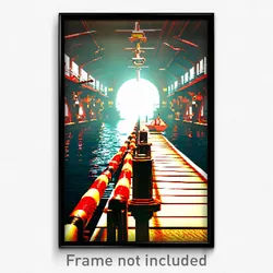 Pixel Art Poster - Nautical Way (8 Bit Psychedelic Trippy Video Game Print)
