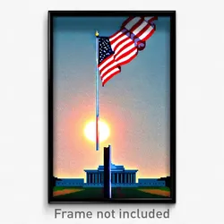 Pixel Art Poster - Unknown Independence Day (8 Bit Psychedelic Video Game Print)