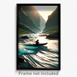 Pixel Art Poster - Long Rapids (8 Bit Psychedelic Trippy Weird Video Game Print)