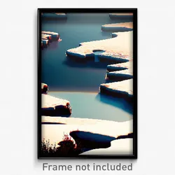 Pixel Art Poster - Frozen Inlet (8 Bit Psychedelic Trippy Video Game Print)