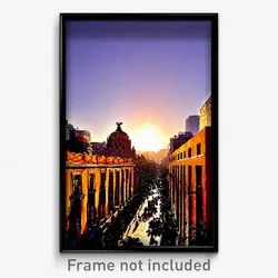 Pixel Art Poster - Warm Mexico City (8 Bit Psychedelic Trippy Video Game Print)