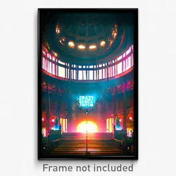 Pixel Art Poster - Crazy Sanctum (8 Bit Psychedelic Trippy Video Game Print)