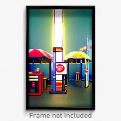 Pixel Art Poster - Buoyant Stand (8 Bit Psychedelic Trippy Video Game Print)