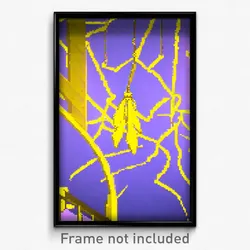 Pixel Art Poster - Yellow Aerie (8 Bit Psychedelic Trippy Video Game Print)