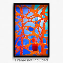 Pixel Art Poster - Orange Plastic (8 Bit Psychedelic Trippy Video Game Print)