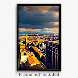 Pixel Art Poster - Massive French City (8 Bit Psychedelic Video Game Print)