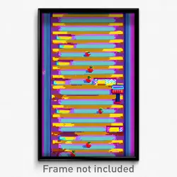 Pixel Art Poster - Fruity Steps (8 Bit Psychedelic Trippy Video Game Print)