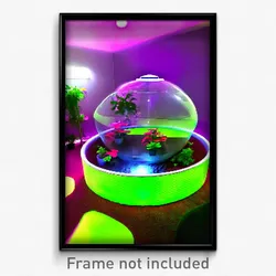 Pixel Art Poster - Digital Terrarium (8 Bit Psychedelic Trippy Video Game Print)