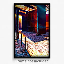 Pixel Art Poster - Rusty Courtyard (8 Bit Psychedelic Trippy Video Game Print)