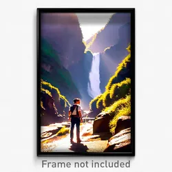 Pixel Art Poster - Stylish Gorge (8 Bit Psychedelic Trippy Video Game Print)