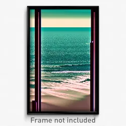 Pixel Art Poster - Lonely Ocean (8 Bit Psychedelic Trippy Video Game Print)