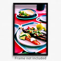 Pixel Art Poster - Slim Mexican Plate (8 Bit Psychedelic Video Game Print)