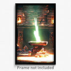 Pixel Art Poster - Ancient Forge (8 Bit Psychedelic Trippy Video Game Print)