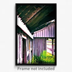 Pixel Art Poster - Neglected Outbuilding (8 Bit Psychedelic Video Game Print)