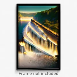 Pixel Art Poster - Novel Dam (8 Bit Psychedelic Trippy Weird Video Game Print)