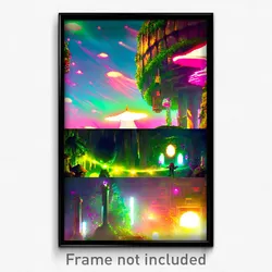Pixel Art Poster - Slimy Esplande (8 Bit Psychedelic Trippy Video Game Print)