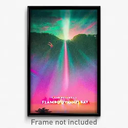 Pixel Art Poster - Flamboyant Bay (8 Bit Psychedelic Trippy Video Game Print)
