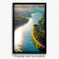 Pixel Art Poster - Heavenly Waterway (8 Bit Psychedelic Trippy Video Game Print)