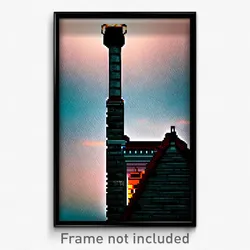 Pixel Art Poster - Zealous Chimney (8 Bit Psychedelic Trippy Video Game Print)