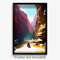 Pixel Art Poster - Bustling Canyon (8 Bit Psychedelic Trippy Video Game Print)