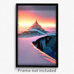 Pixel Art Poster - Frozen Redoubt (8 Bit Psychedelic Trippy Video Game Print)