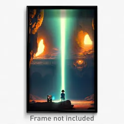 Pixel Art Poster - Remote Cavern (8 Bit Psychedelic Trippy Video Game Print)