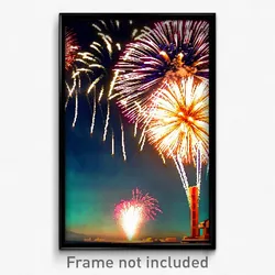 Pixel Art Poster - Well Made Fireworks (8 Bit Psychedelic Video Game Print)